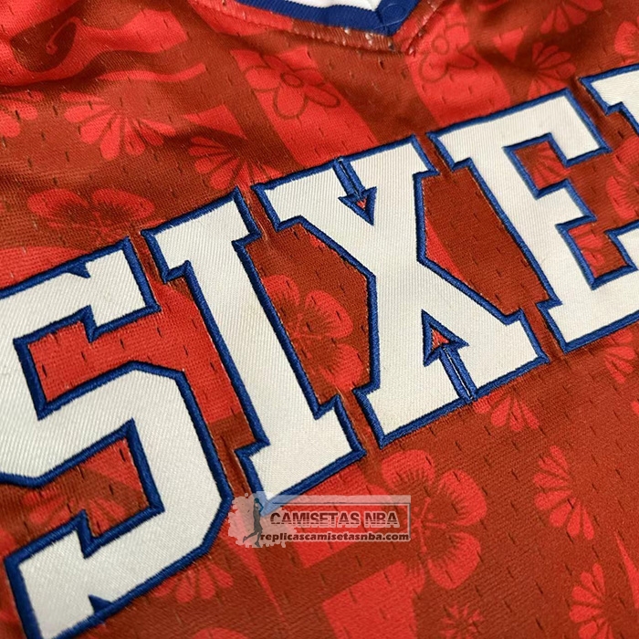 Camiseta Philadelphia 76ers Allen Iverson NO 3 Mitchell & Ness 2002-03 Rojo